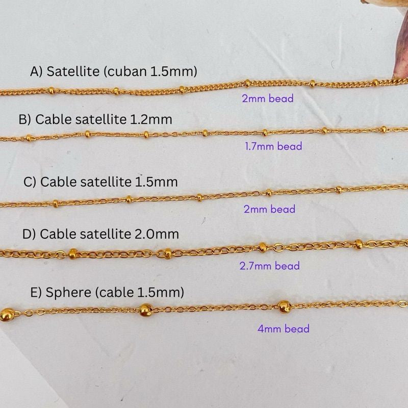 [DIY Chain] Satellite chain beads sphere cable / 18k Gold Stainless Steel