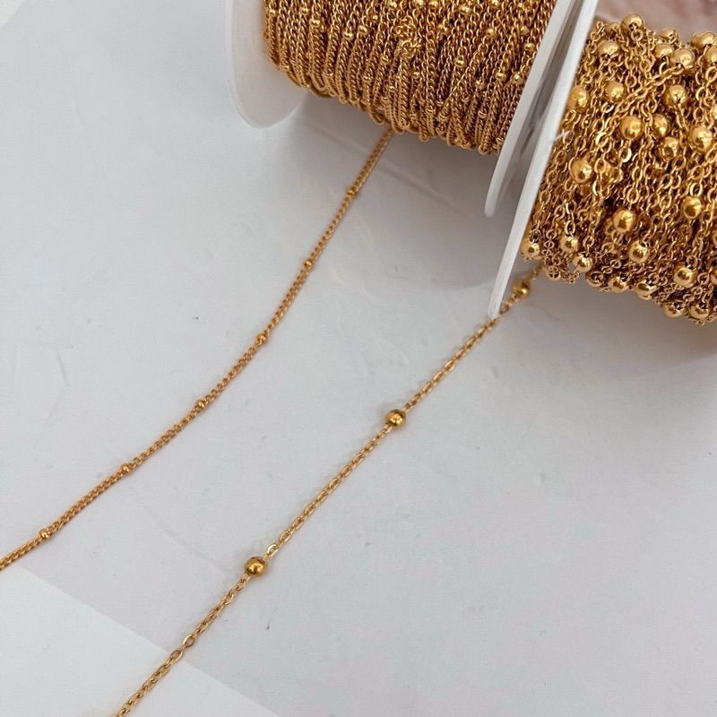 [DIY Chain] Satellite chain beads sphere cable / 18k Gold Stainless Steel