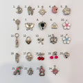 Stainless steel charm flower cat love heart cherry shoe pretzel sparkle bag key diy jewelry bracelet necklace 1pc