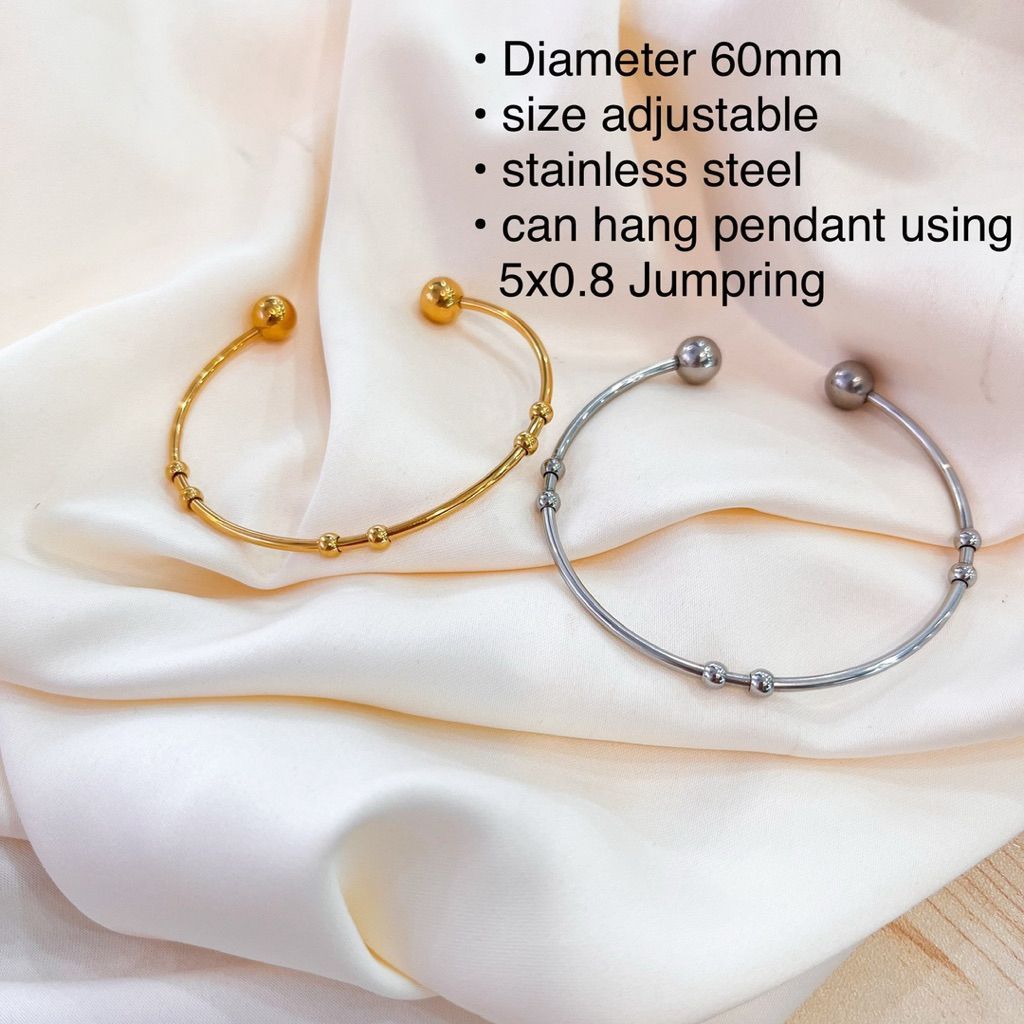 Adjustable Bangle stainless steel for pendants/ bangle jewellery charms lady accessories
