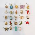 Stainless steel charm butterfly  flowers love heart candy lock key croissant pastel pendant diy jewelry bracelet necklac