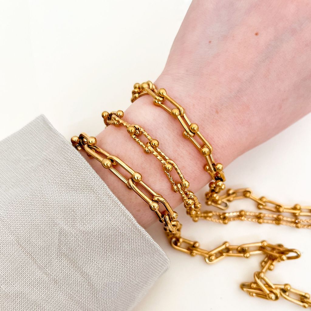 Stainless steel Bulky U link chain for diy accessories gold jewellery materials