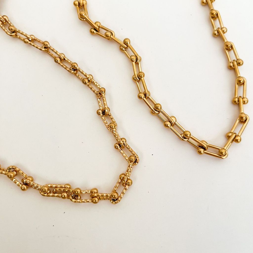 Stainless steel Bulky U link chain for diy accessories gold jewellery materials