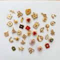 Stainless steel pendant Moon & Stars 1pc/ planet heart love lock key sparkly ribbon butterfly letter cat sun pearl
