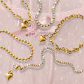 SERIES 2 - [Ready Bracelet] stainless steel tennis bracelet with love charm/ love bracelet classic gelang paperclip