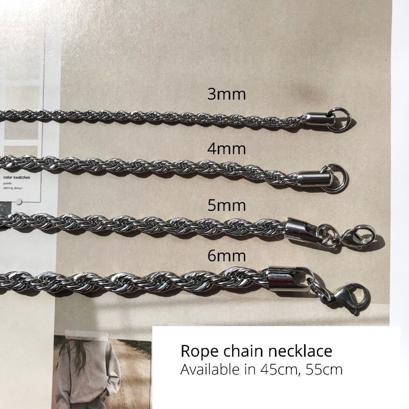 [Necklace] Stainless steel Rope chain necklace/ tarnish resistant stainless steel necklace