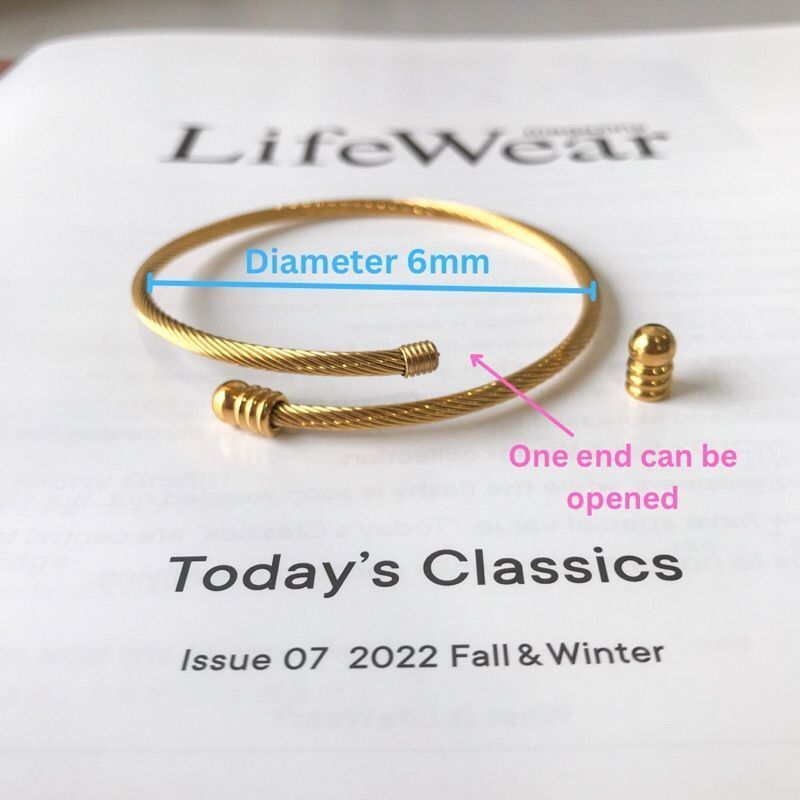 Free size bangle - Stainless steel with stopper beads