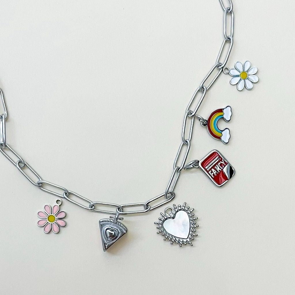 Stainless steel 1 pc/ pink blue white heart Dr Pepper airplane rainbow pizza cupcake ribbon sunglasses