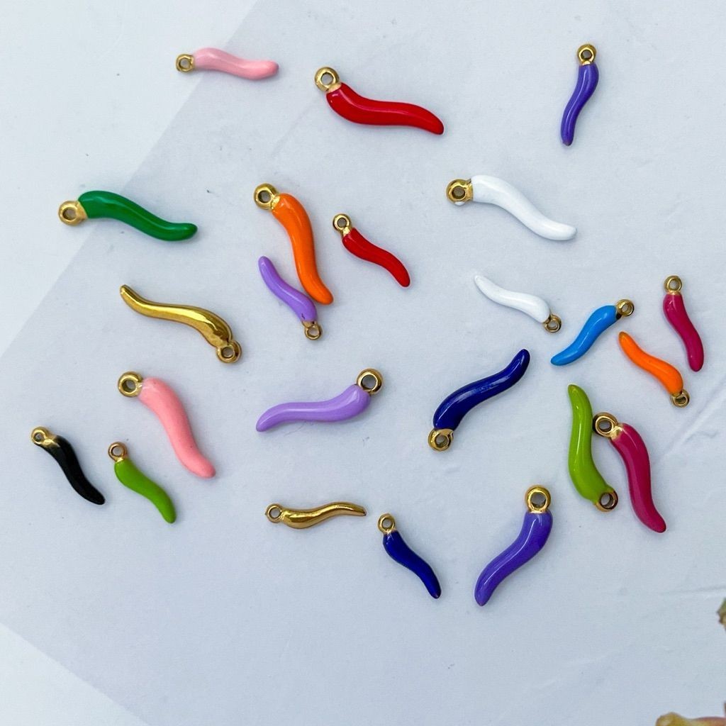 Stainless steel 1 pc/ chili red maroon lilac blue green gold purple white black for necklaces