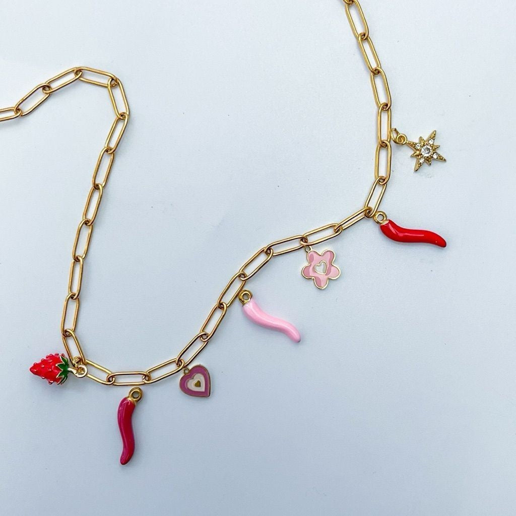 Stainless steel 1 pc/ chili red maroon lilac blue green gold purple white black for necklaces