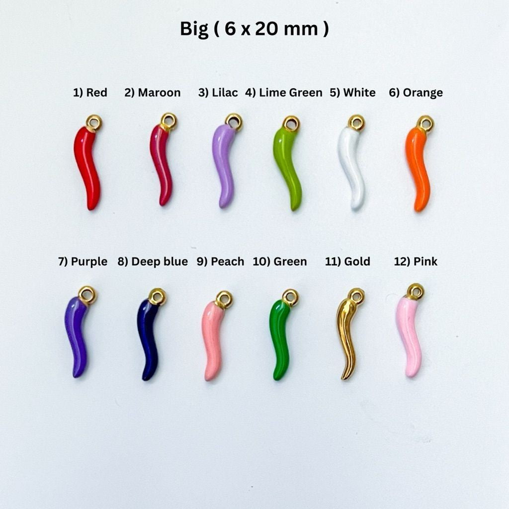 Stainless steel 1 pc/ chili red maroon lilac blue green gold purple white black for necklaces