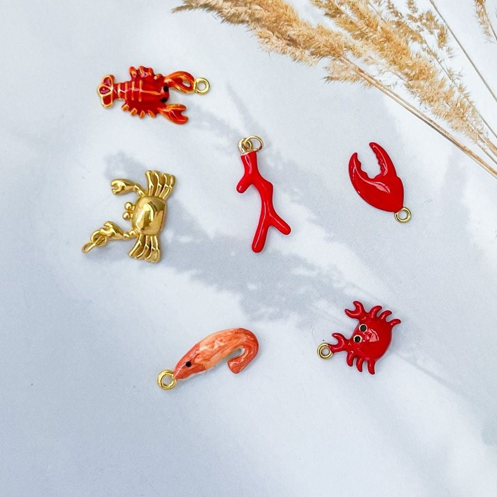 Stainless steel sea pendant 1 pc/ beach sea creature shells crab starfish  gold turtle lobster dolphin for necklaces