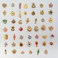 Stainless steel pendant 1pc/ love flower fish glass chilli cherry evil eye moon bear lock mushroom poker cupcakes star