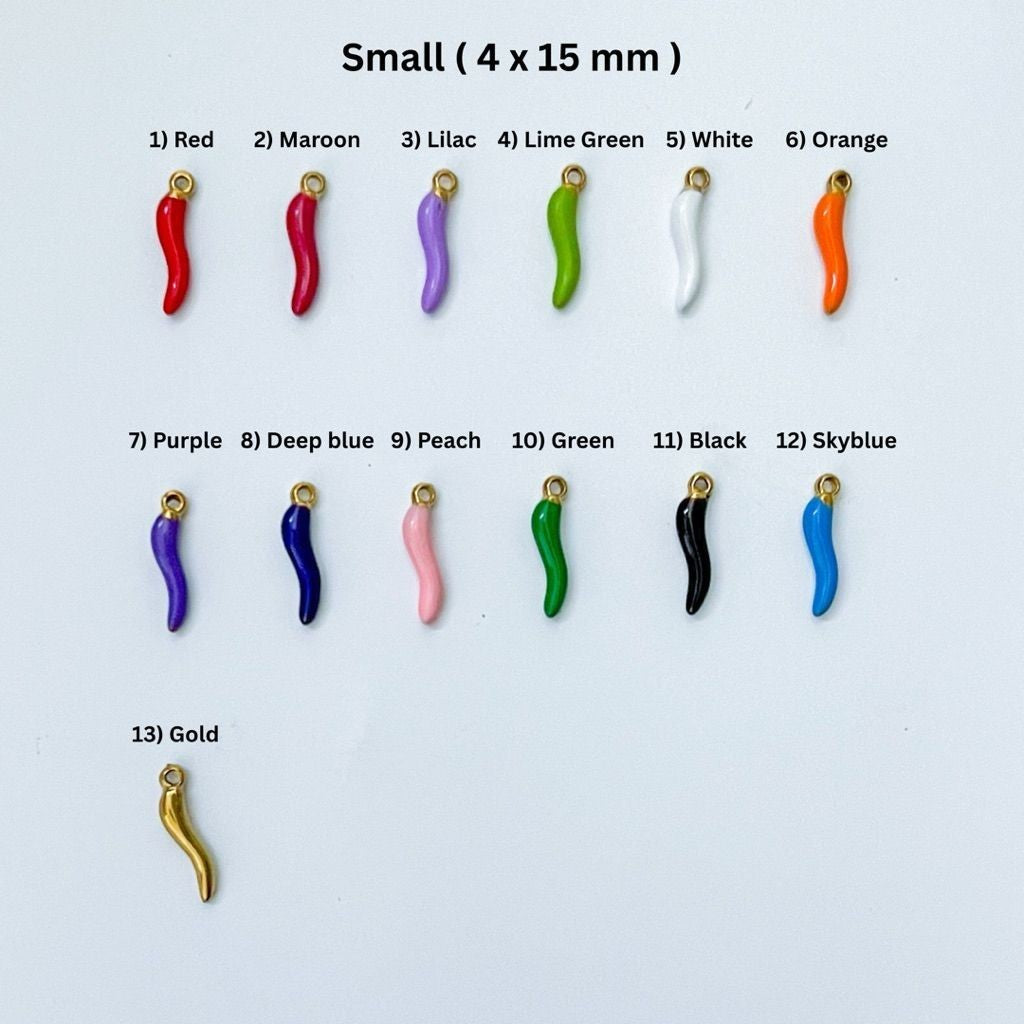 Stainless steel 1 pc/ chili red maroon lilac blue green gold purple white black for necklaces