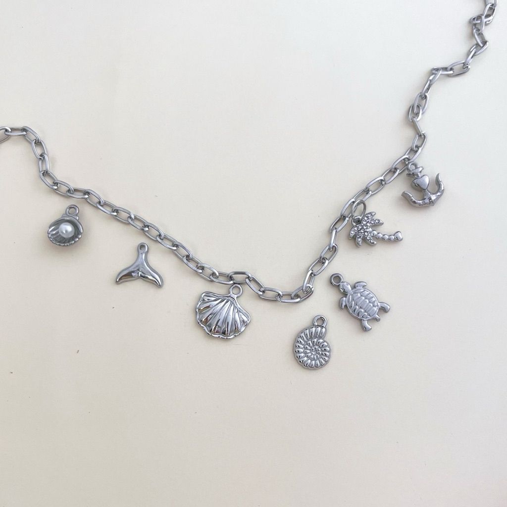 Stainless steel sea creatures pendant 1 pc/ diy jewellery charm/ shell turtle fish tail coconut starfish crab seahorse