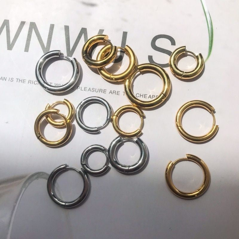 Stainless steel 3mm/ 4mm huggies 1pc/ stainless steel earrings for diy jewellery earring accessories