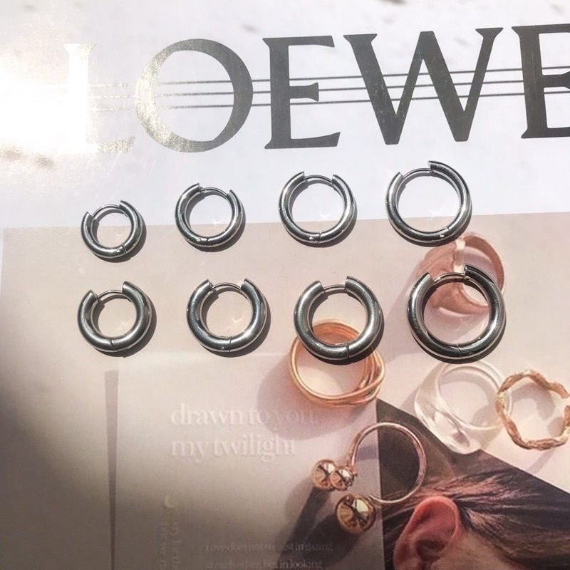 Stainless steel 3mm/ 4mm huggies 1pc/ stainless steel earrings for diy jewellery earring accessories