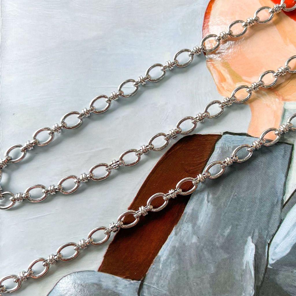 [DIY Chain] Stainless steel gold link DIY chain no ending/ Double braided Cuban chain/ Oval cross link chain gelang