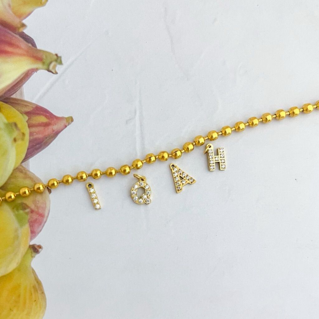 Stainless steel pendant 1 pc/ letters initials numbers sparkle alphabet diy necklace bracelet
