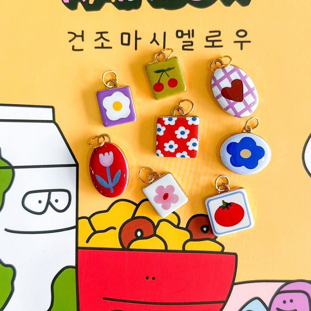 Stainless steel charm love/heart/sky/ribbon/duck/bird/flower/envelope/tomato/egg/cartoon whimsy thick pendant