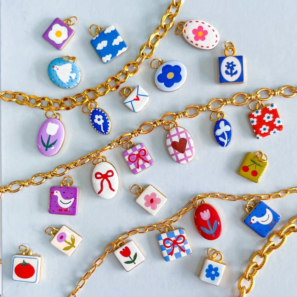 Stainless steel charm love/heart/sky/ribbon/duck/bird/flower/envelope/tomato/egg/cartoon whimsy thick pendant