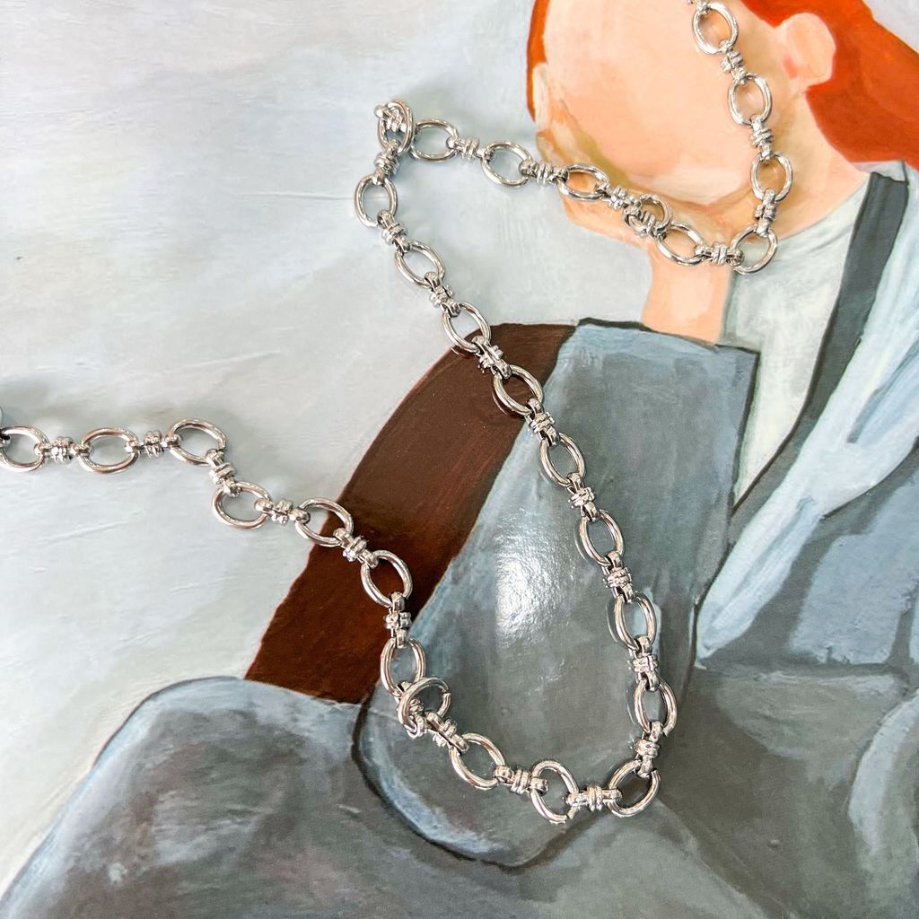 [DIY Chain] Stainless steel gold link DIY chain no ending/ Double braided Cuban chain/ Oval cross link chain gelang